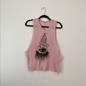 Brandy Melville Pink Graphic Muscle Tee
